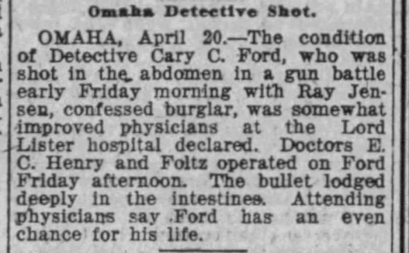 Omaha Detective Cary Ford Shot